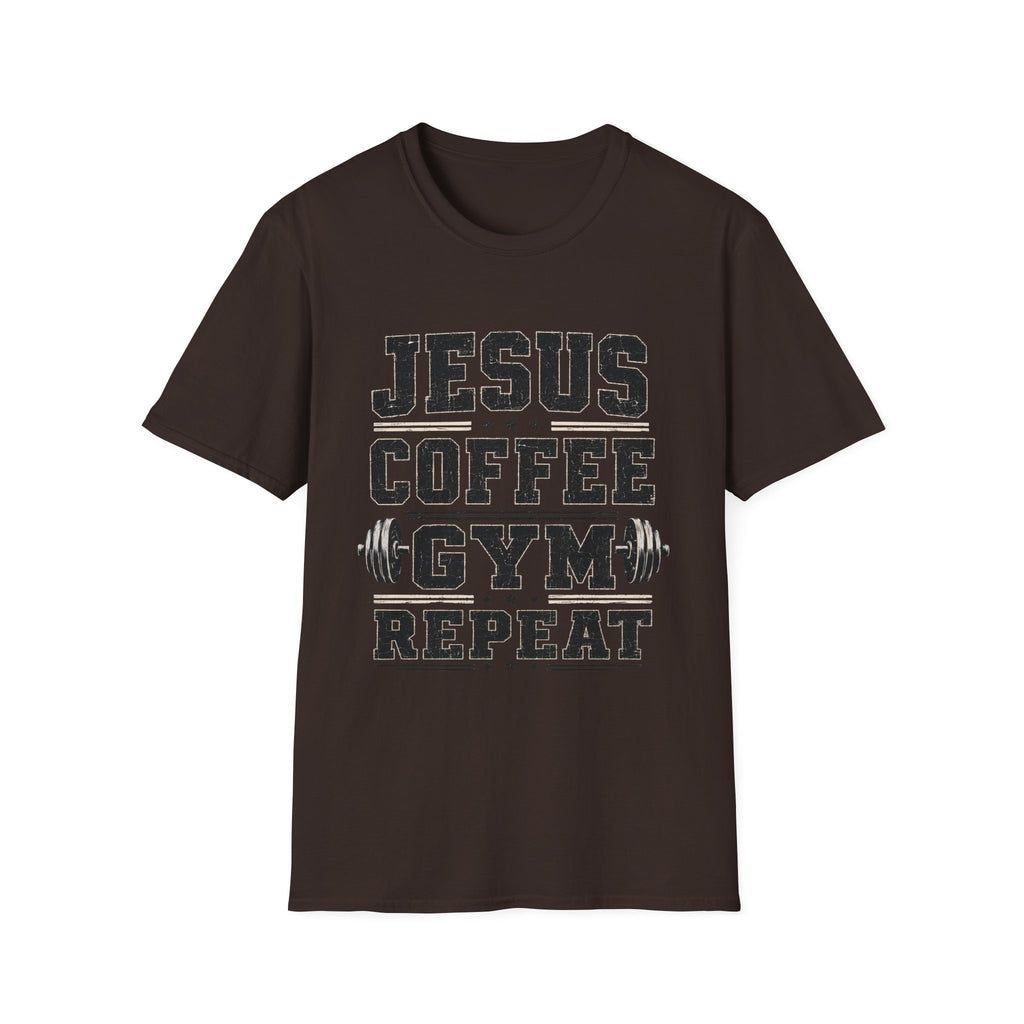 Jesus Coffee Gym Repeat T-Shirt