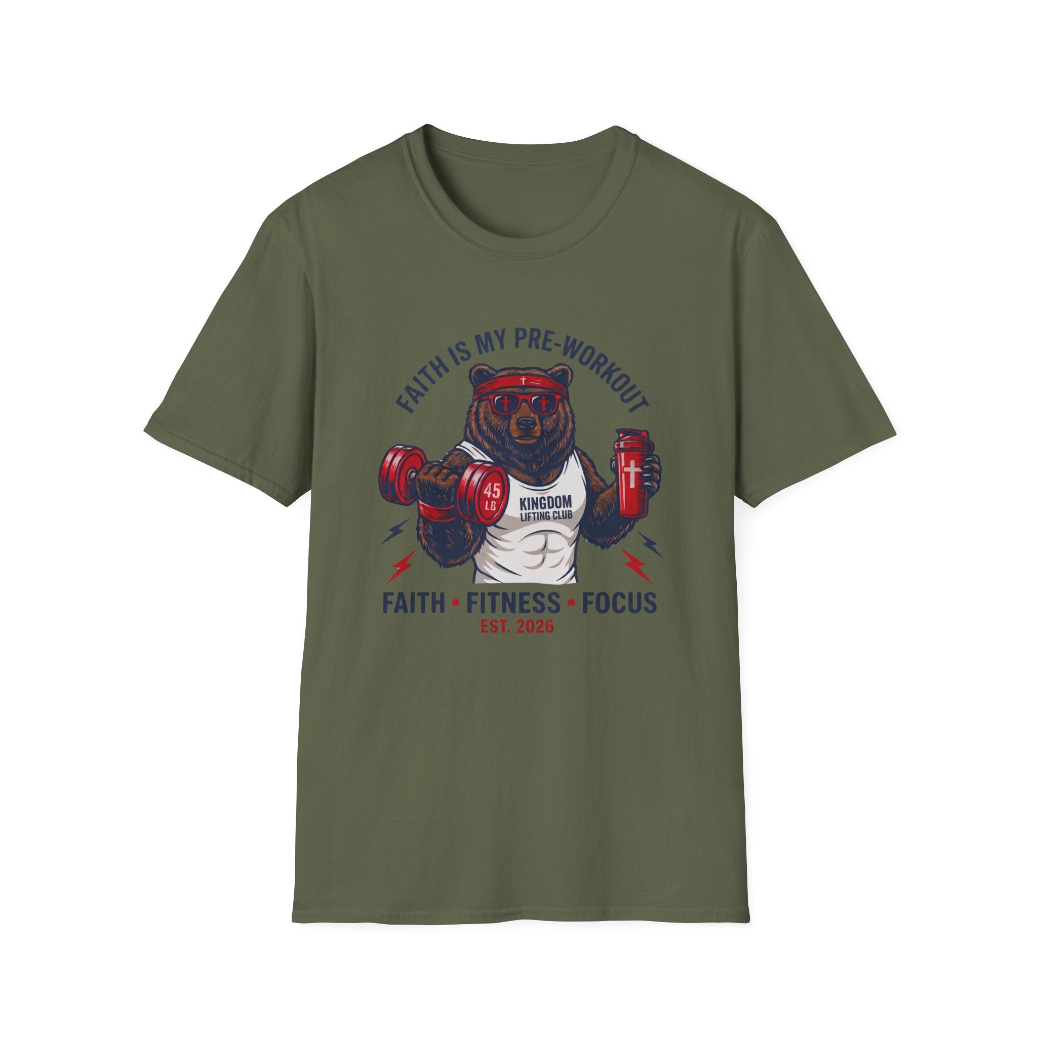 Faith Is My Pre-Workout Bear T-Shirt