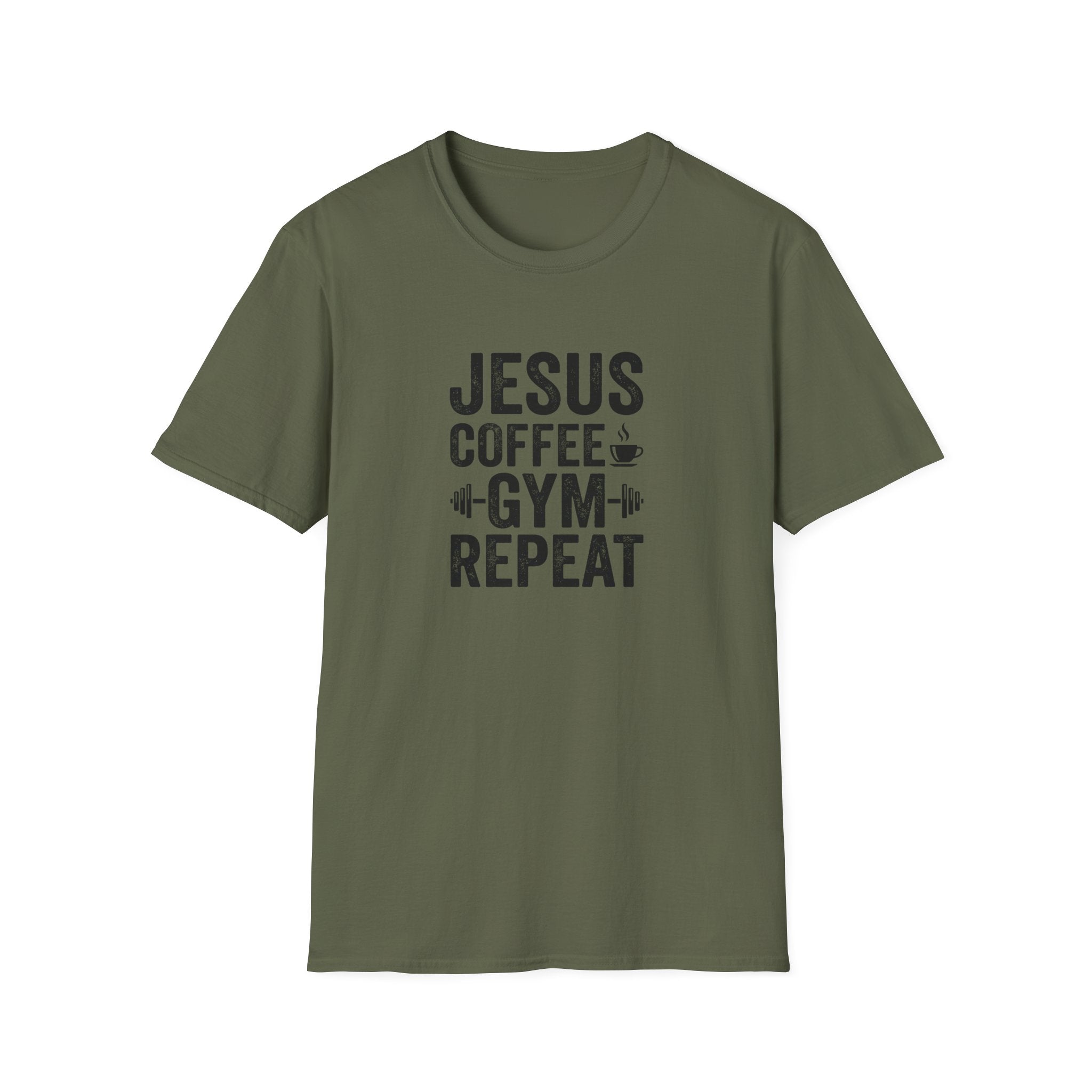 Jesus Coffee Gym Repeat T-Shirt