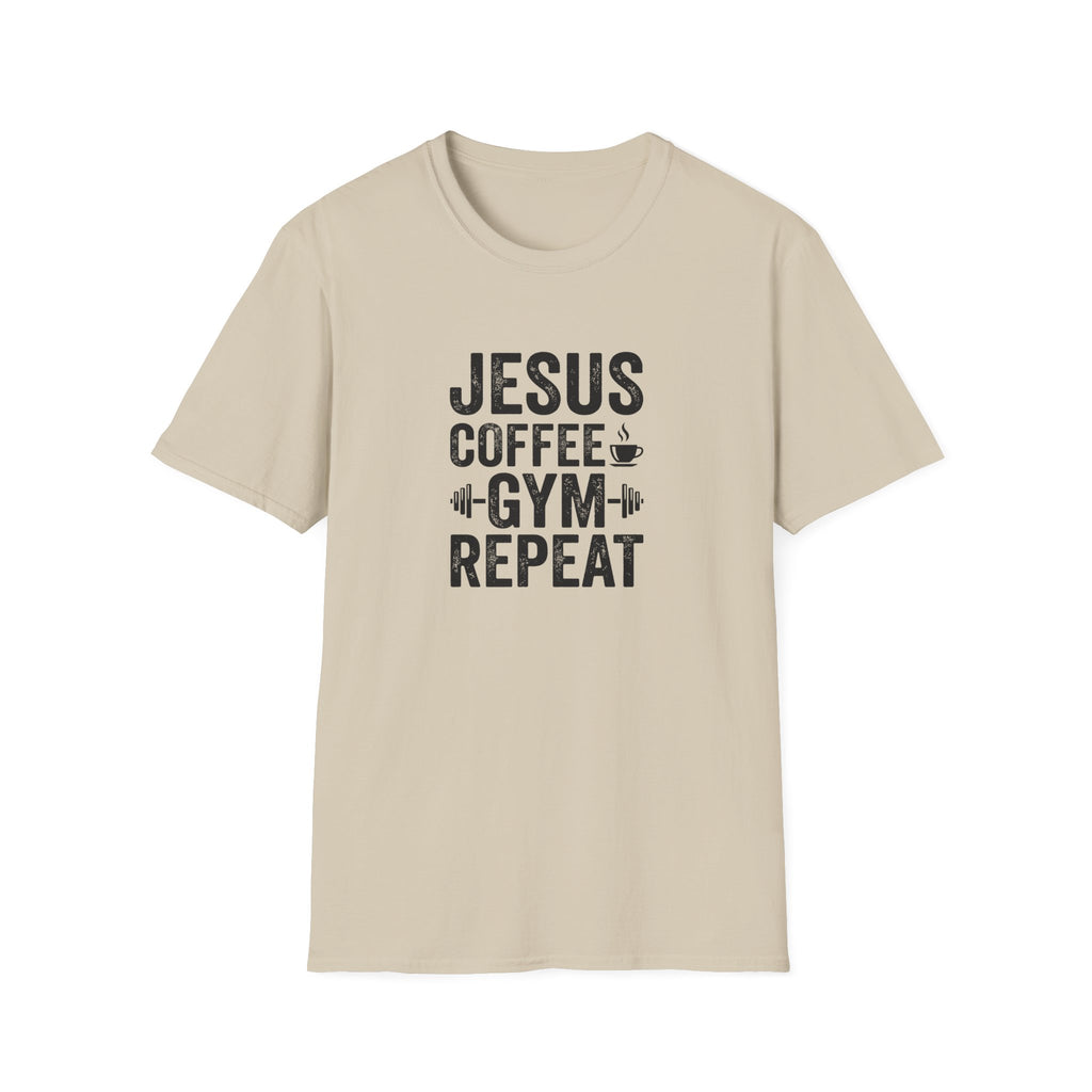 Jesus Coffee Gym Repeat T-Shirt