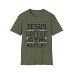 Jesus Coffee Gym Repeat T-Shirt