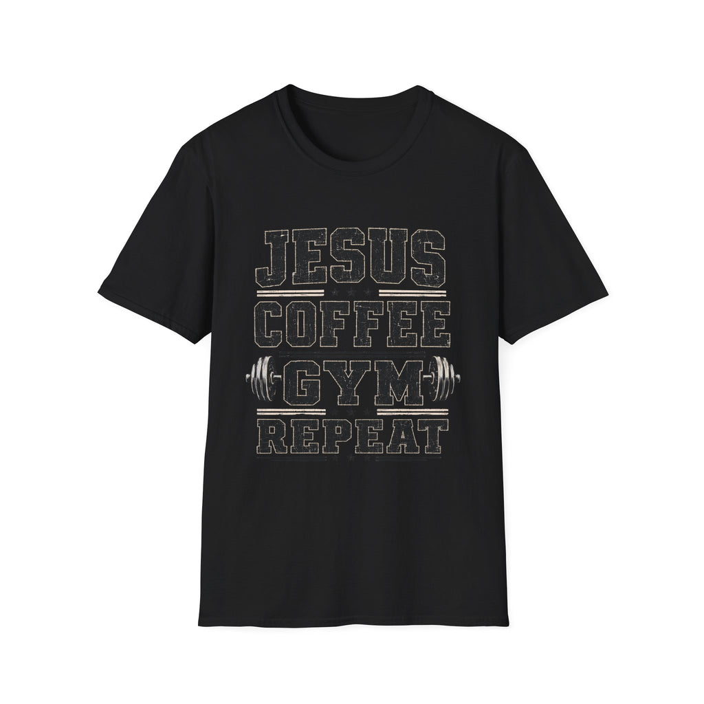 Jesus Coffee Gym Repeat T-Shirt